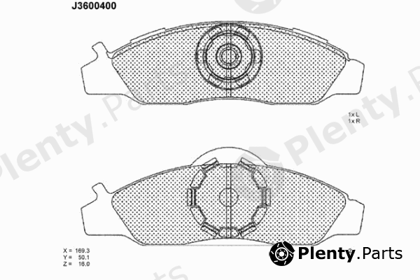  NIPPARTS part J3600400 Brake Pad Set, disc brake