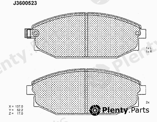  NIPPARTS part J3600523 Brake Pad Set, disc brake