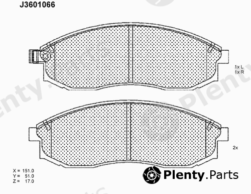  NIPPARTS part J3601066 Brake Pad Set, disc brake