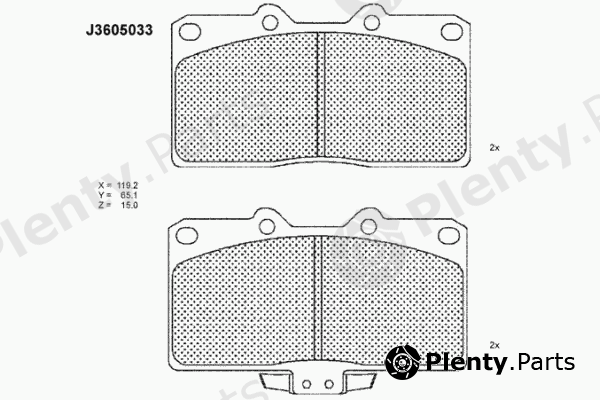  NIPPARTS part J3605033 Brake Pad Set, disc brake