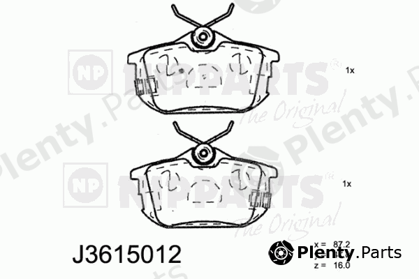  NIPPARTS part J3615012 Brake Pad Set, disc brake