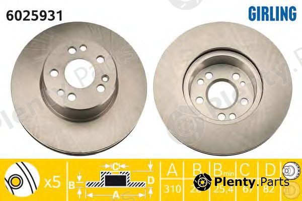  GIRLING part 6025931 Brake Disc