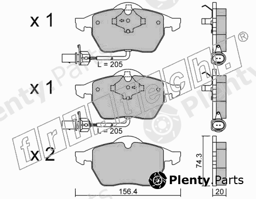  fri.tech. part 188.3 (1883) Brake Pad Set, disc brake