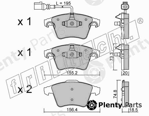  fri.tech. part 568.0 (5680) Brake Pad Set, disc brake