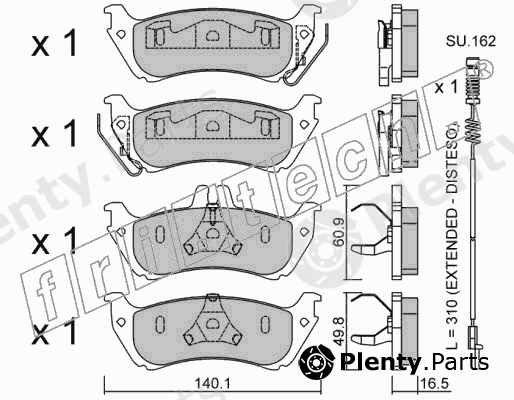  fri.tech. part 586.1W (5861W) Brake Pad Set, disc brake