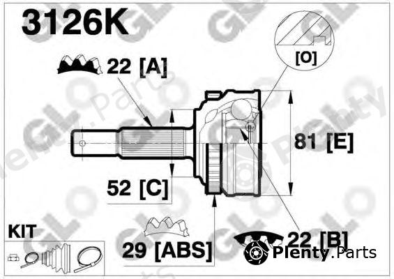  GLO part 3126K Joint Kit, drive shaft