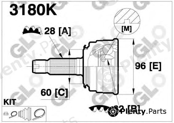  GLO part 3180K Joint Kit, drive shaft