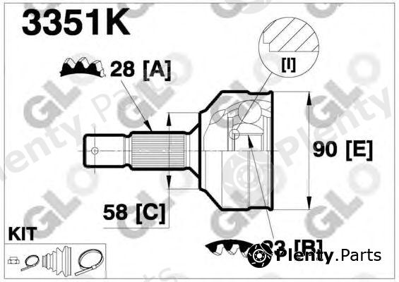  GLO part 3351K Joint Kit, drive shaft