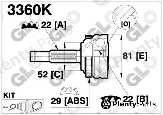  GLO part 3360K Joint Kit, drive shaft