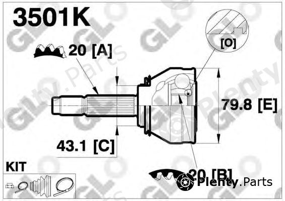  GLO part 3501K Joint Kit, drive shaft