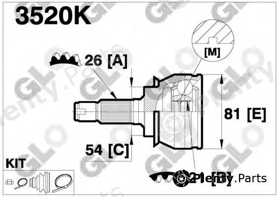  GLO part 3520K Joint Kit, drive shaft