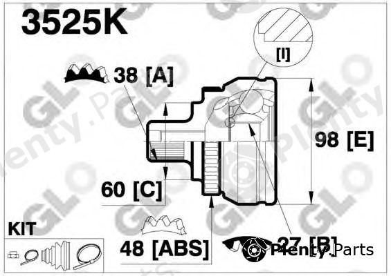  GLO part 3525K Joint Kit, drive shaft