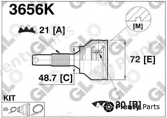  GLO part 3656K Drive Shaft