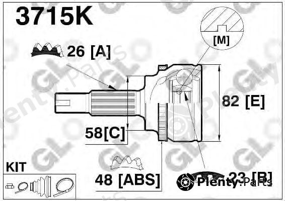  GLO part 3715K Joint Kit, drive shaft