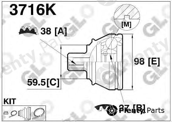  GLO part 3716K Joint Kit, drive shaft
