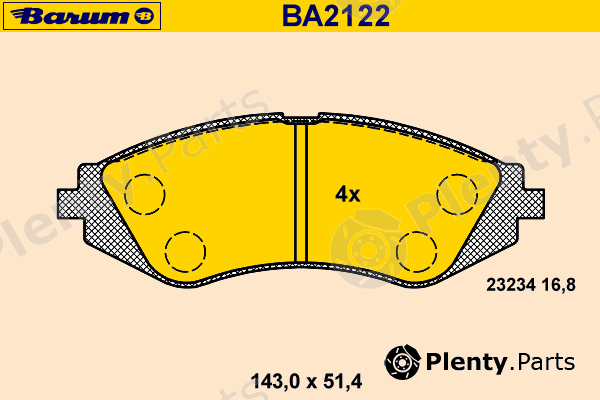  BARUM part BA2122 Brake Pad Set, disc brake