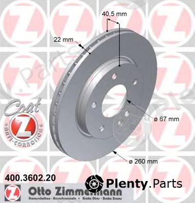  ZIMMERMANN part 400.3602.20 (400360220) Brake Disc