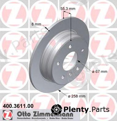  ZIMMERMANN part 400.3611.00 (400361100) Brake Disc