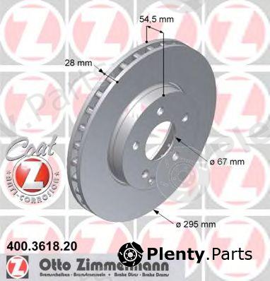  ZIMMERMANN part 400.3618.20 (400361820) Brake Disc