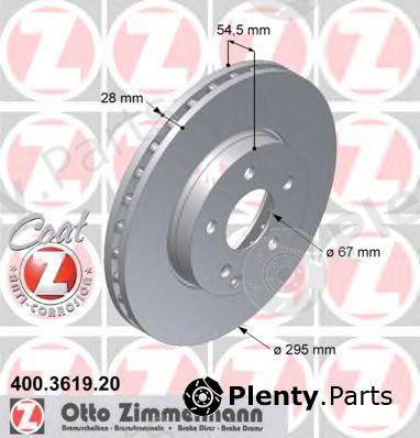  ZIMMERMANN part 400.3619.20 (400361920) Brake Disc
