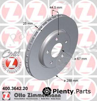  ZIMMERMANN part 400.3642.20 (400364220) Brake Disc