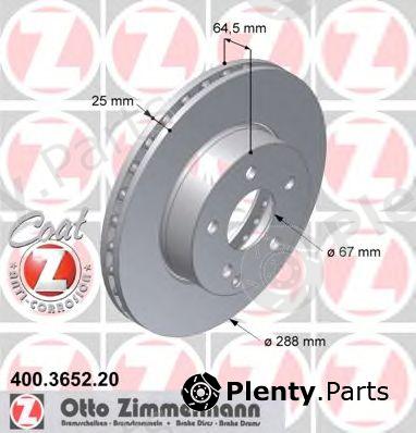  ZIMMERMANN part 400.3652.20 (400365220) Brake Disc