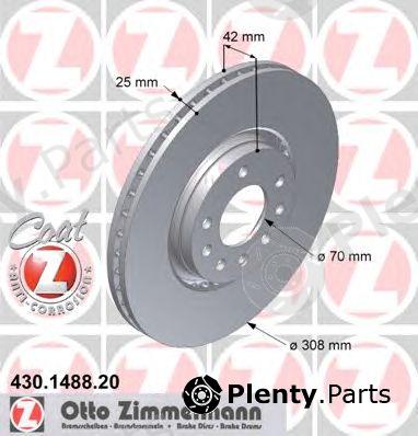  ZIMMERMANN part 430.1488.20 (430148820) Brake Disc