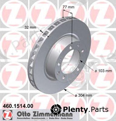  ZIMMERMANN part 460.1514.00 (460151400) Brake Disc