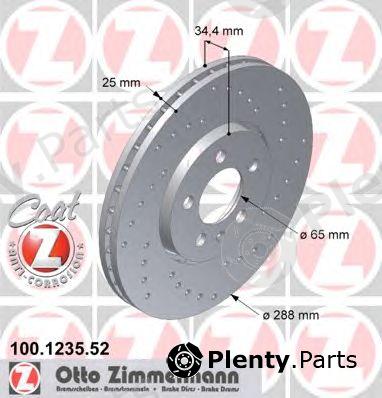  ZIMMERMANN part 100.1235.52 (100123552) Brake Disc