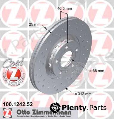  ZIMMERMANN part 100.1242.52 (100124252) Brake Disc