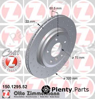  ZIMMERMANN part 150.1295.52 (150129552) Brake Disc