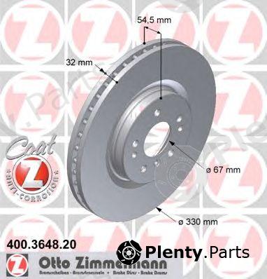 ZIMMERMANN part 400.3648.20 (400364820) Brake Disc