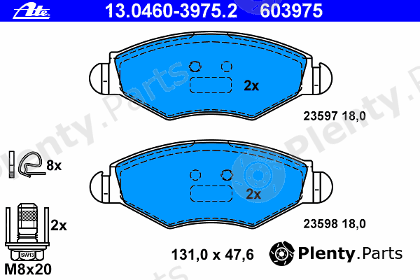  ATE part 13.0460-3975.2 (13046039752) Brake Pad Set, disc brake