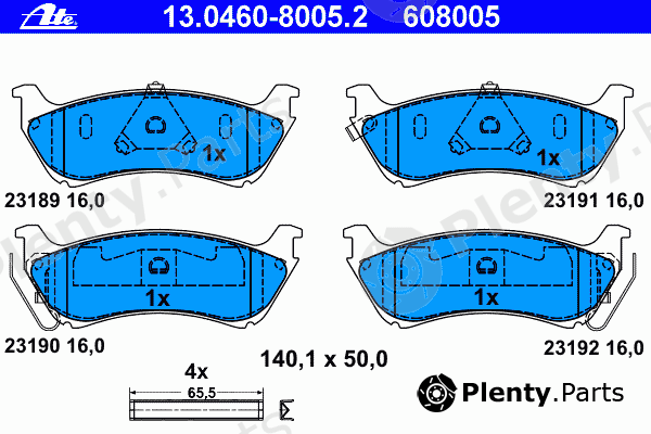  ATE part 13.0460-8005.2 (13046080052) Brake Pad Set, disc brake