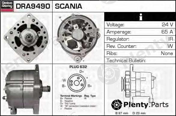  DELCO REMY part DRA9490 Alternator