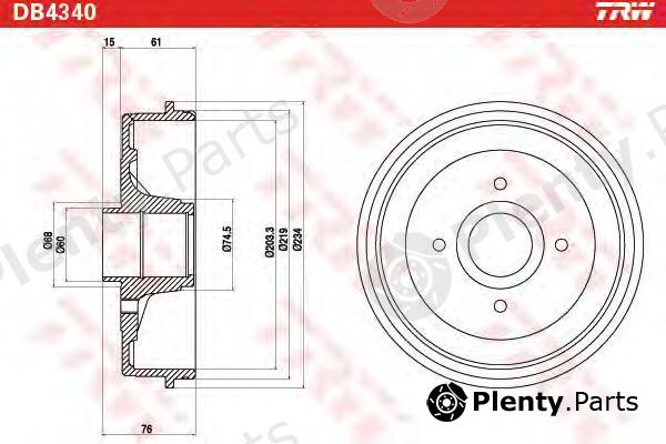  TRW part DB4340 Brake Drum