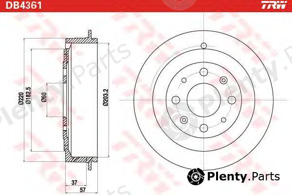  TRW part DB4361 Brake Drum
