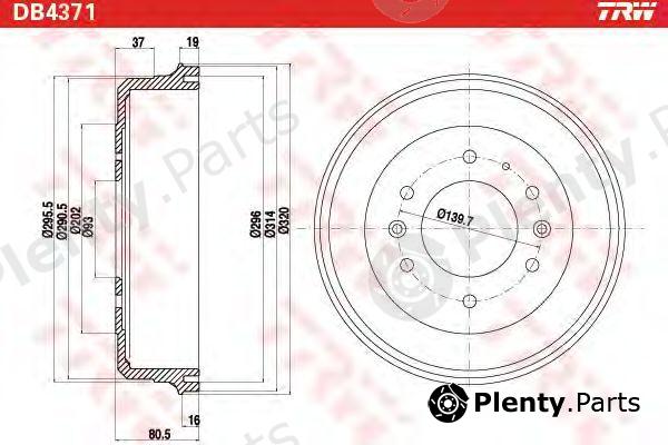  TRW part DB4371 Brake Drum