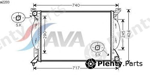 AVA QUALITY COOLING part AI2203 Radiator, engine cooling