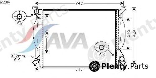 AVA QUALITY COOLING part AI2204 Radiator, engine cooling