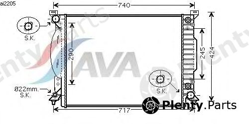  AVA QUALITY COOLING part AI2205 Radiator, engine cooling