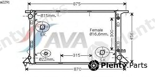  AVA QUALITY COOLING part AI2291 Radiator, engine cooling