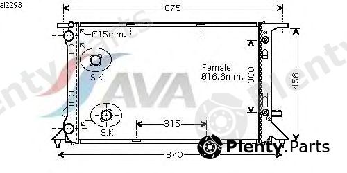  AVA QUALITY COOLING part AI2293 Radiator, engine cooling