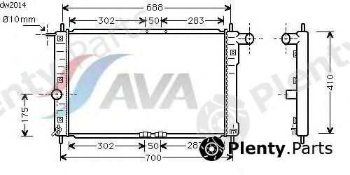  AVA QUALITY COOLING part DWA2014 Radiator, engine cooling