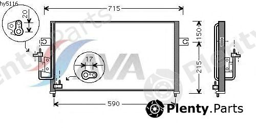  AVA QUALITY COOLING part HY5116 Condenser, air conditioning