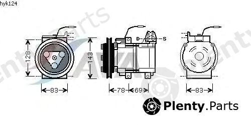  AVA QUALITY COOLING part HYK124 Compressor, air conditioning