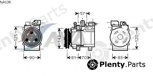  AVA QUALITY COOLING part HYK139 Compressor, air conditioning