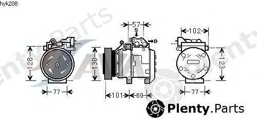  AVA QUALITY COOLING part HYK208 Compressor, air conditioning