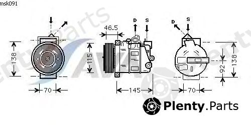  AVA QUALITY COOLING part MSK091 Compressor, air conditioning