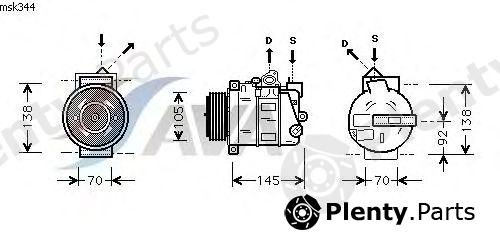  AVA QUALITY COOLING part MSK344 Compressor, air conditioning